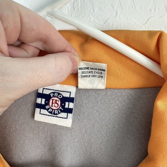 Vintage Pro Spirit Zip Up Jacket Men’s Size M Polyester Color Block Gray Orange - Picture 4 of 7